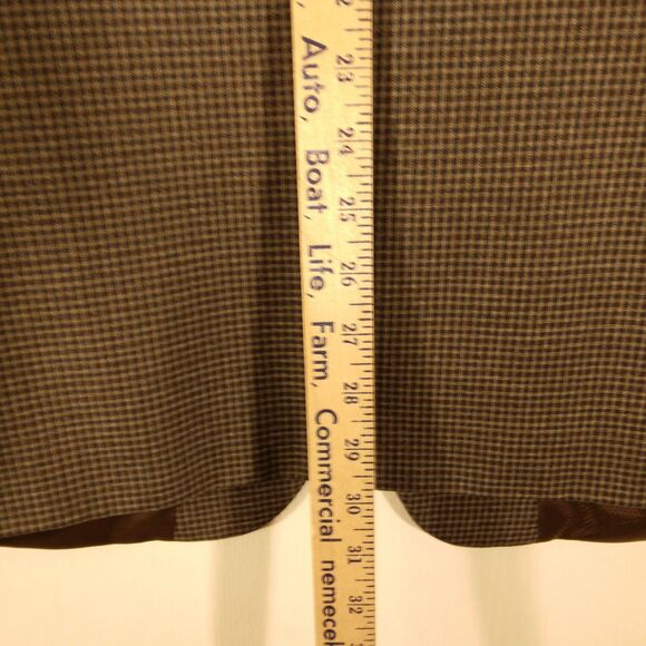 Michael Kors MK sport coat blazer mens 44R brown checker 2 button double vented - Picture 9 of 11